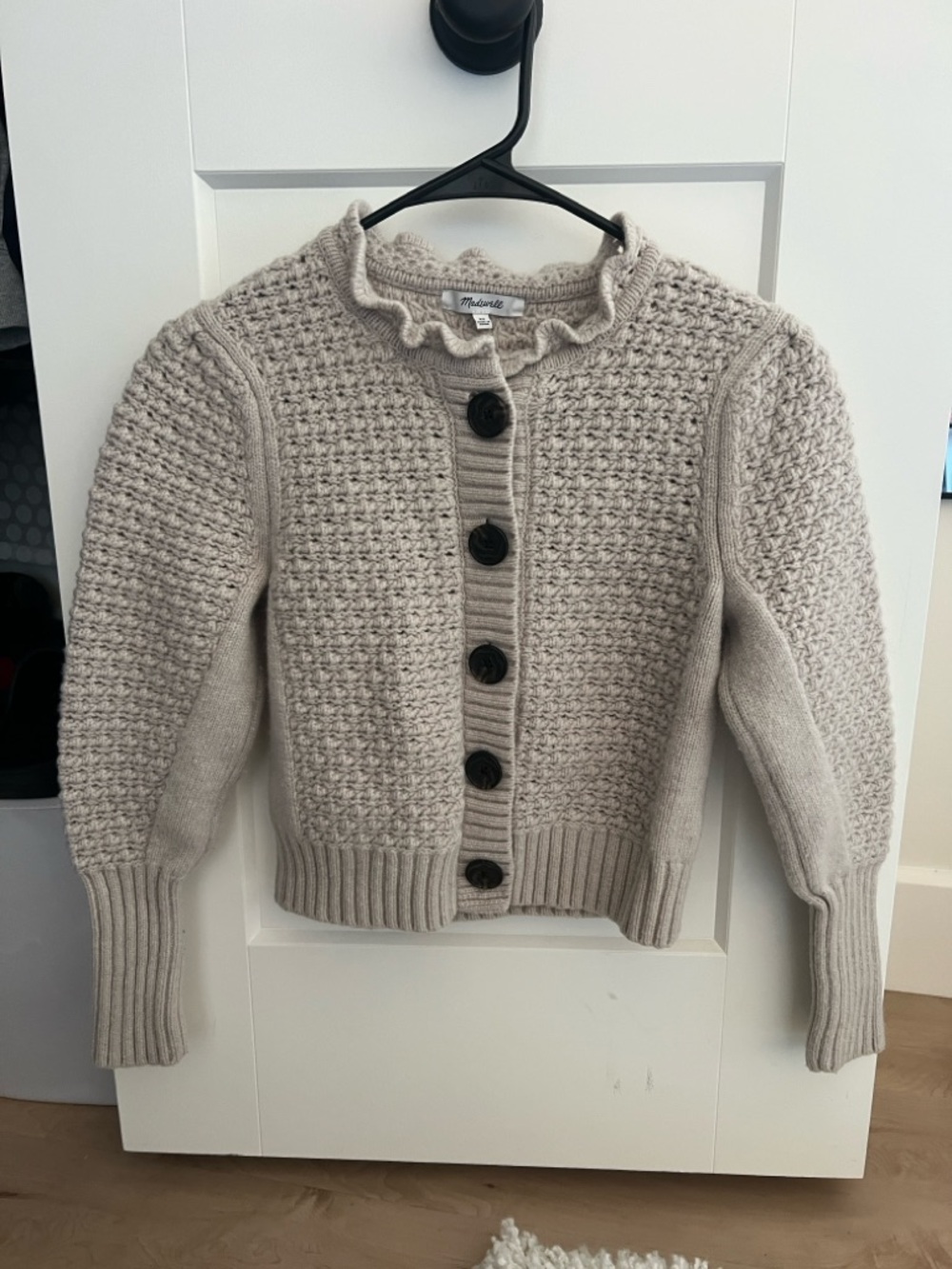 Madewell Cream Chunky Knit Button-Front Women's Sweater XS